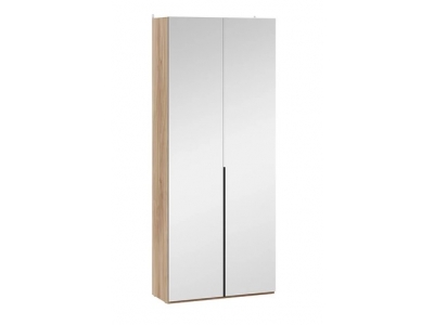 Шкаф для одежды Порто 580 с 2 зеркальными дверями (Яблоня Беллуно, Графит)
